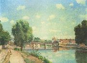 Camille Pissaro The Railway Bridge, Pontoise oil